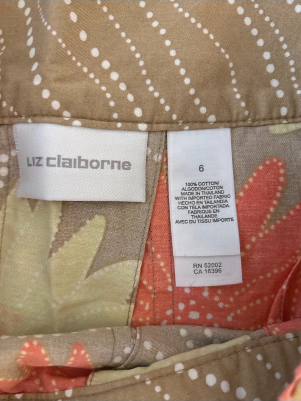 Liz Claiborne Floral Pleated A-Line Skirt in Brown, Orange, Yellow - Picture 4 of 4